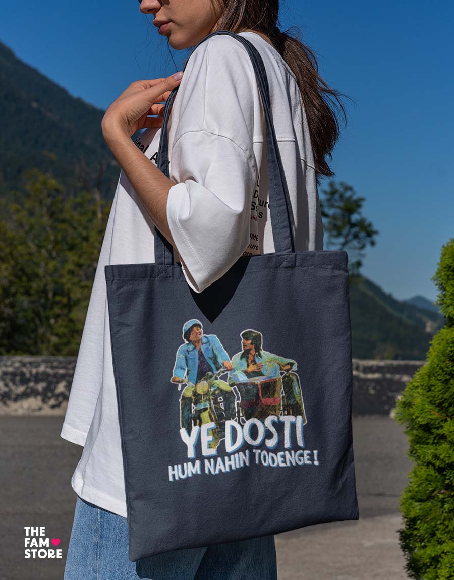 Ye Dosti Hum Nahin Todenge - Bollywood Sholay Movie Inspired ToteBag