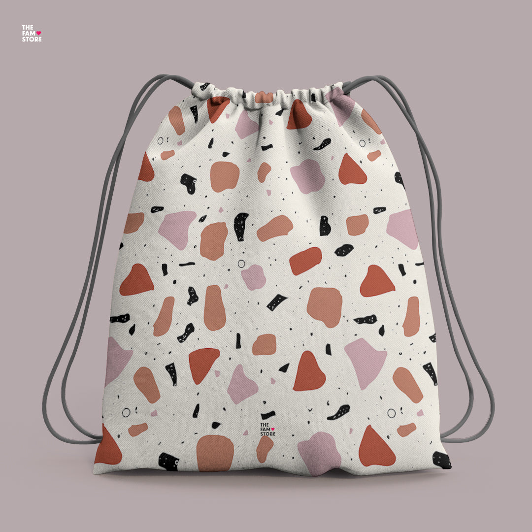 Terrazo Drawstring Bag