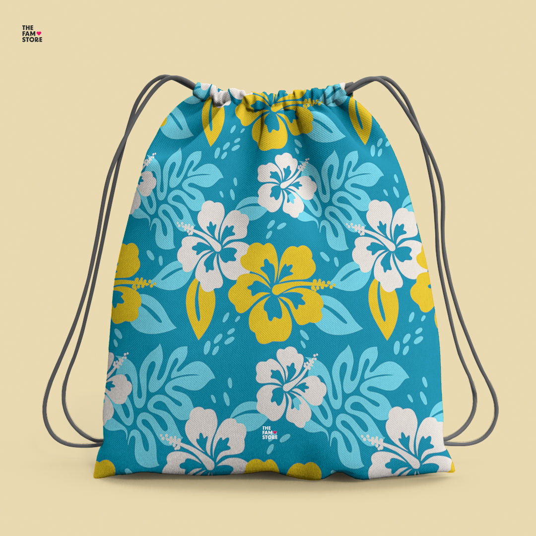 Tropical Paradise Drawstring Bag