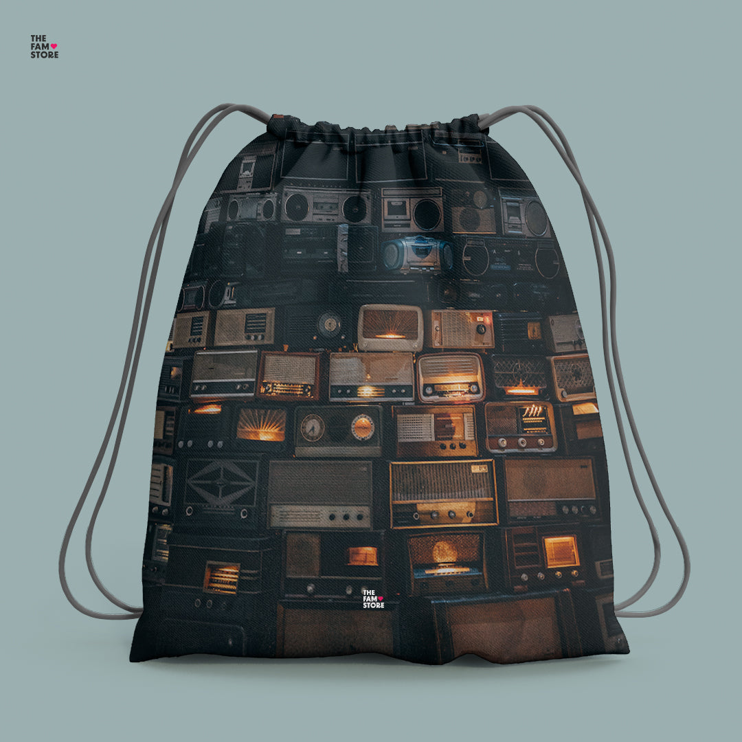 Vintage Radios Drawstring Bag