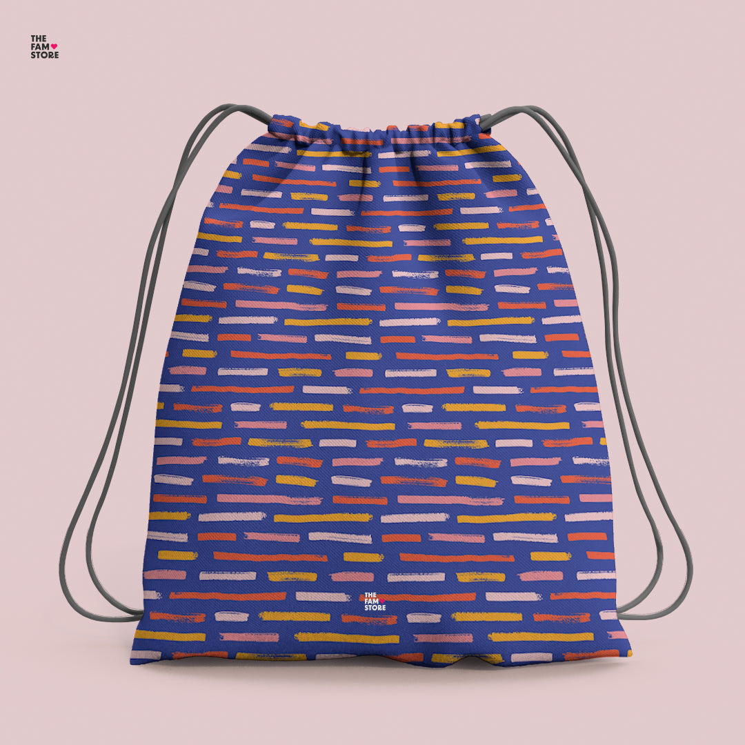 Colorful Stripes Drawstring Bag