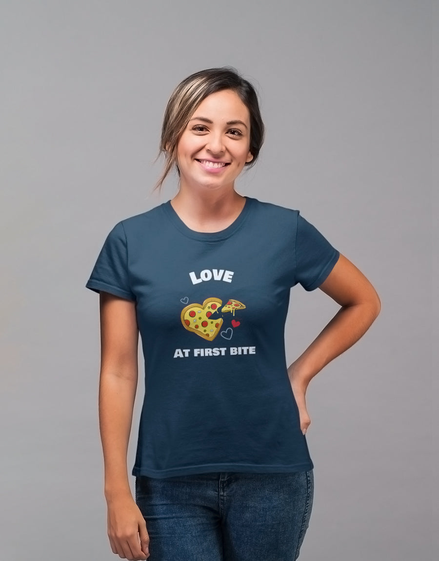 Love at First Bite - Women Round Neck T-Shirt - The Fam Store