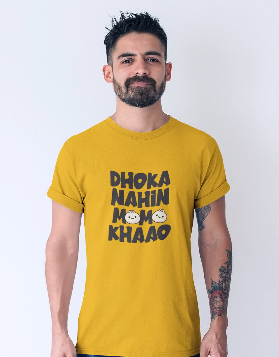 Dhoka Nahin Momo Khaao - T-Shirt for Momo Lovers - The Fam Store