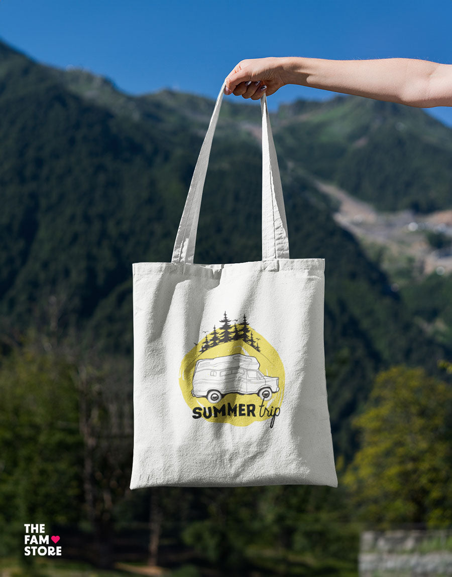 Summer Trip Zipper Tote Bag | Eco-friendly & Stylish