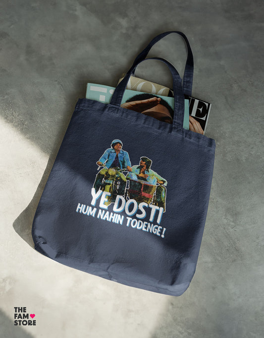 Ye Dosti Hum Nahin Todenge - Bollywood Sholay Movie Inspired ToteBag